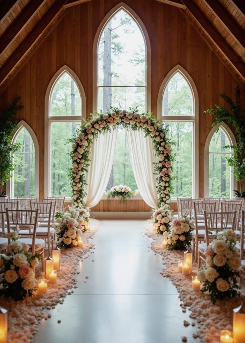 romantic-wedding-ceremony-venue-with-floral-archway